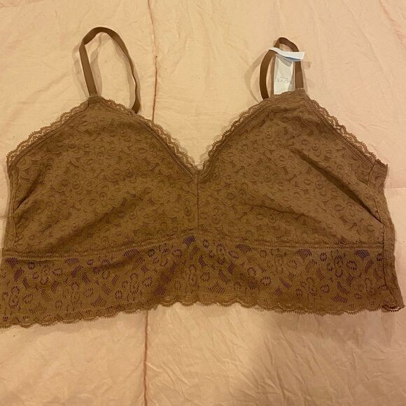 2x25 Mocha Lace Bralette Bra Stretch Adjustable… - Picture 2 of 15